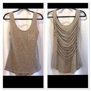 Bar lll Tan Marled,Double Scoop Tank Top